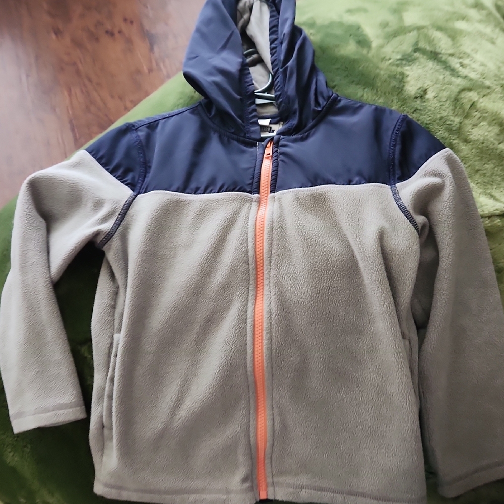 Gymboree Gray and Blue Hooded Sweatshirt with Color-Block Design